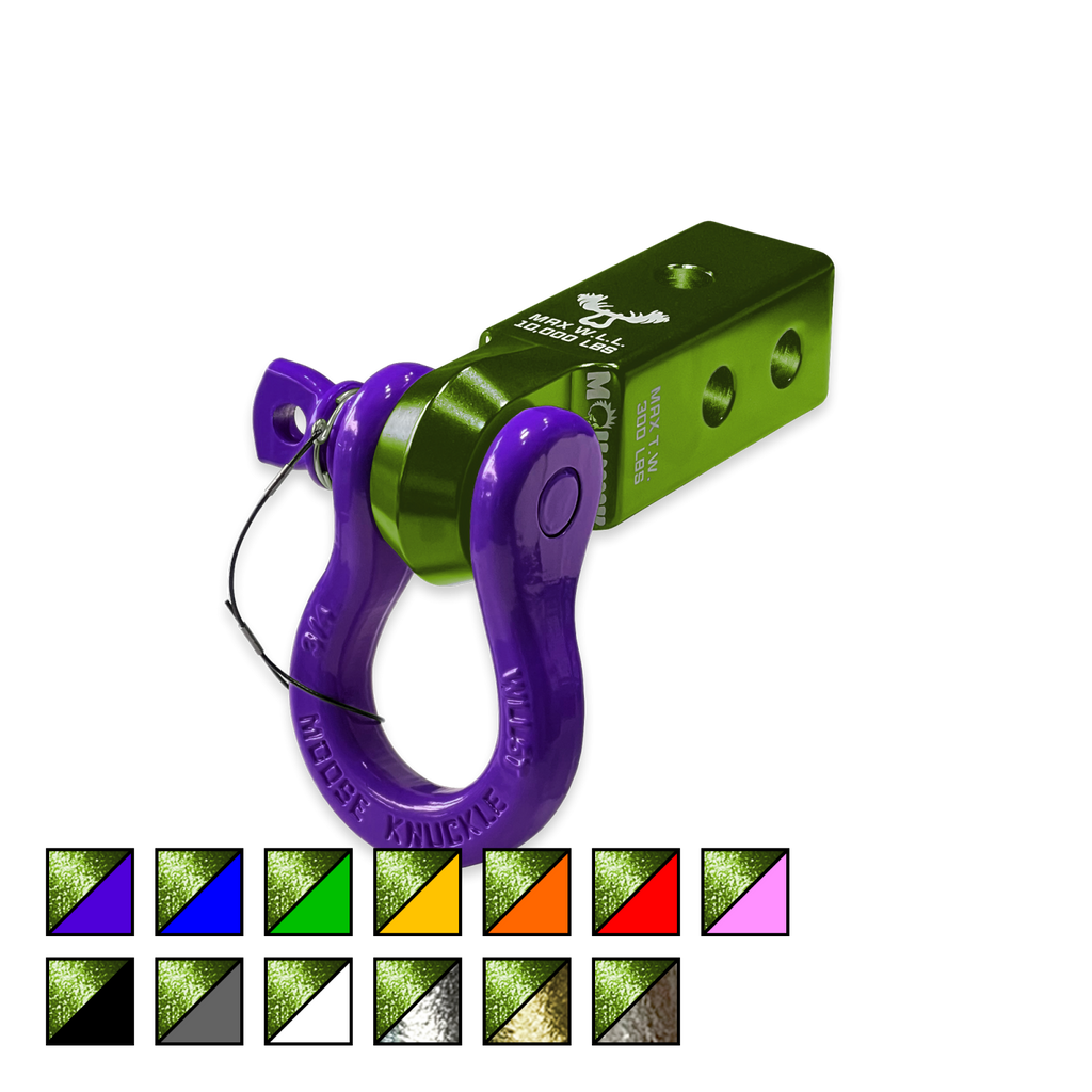 B'oh 3/4 Spin Pin Shackle and Mohawk 2.0 Receiver Combo Bean Green / Grape Escape Moose Knuckle Offroad