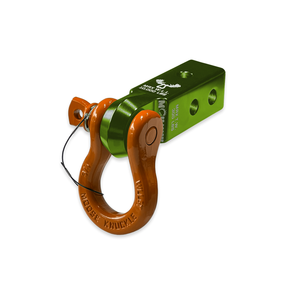 B'oh 3/4 Spin Pin Shackle and Mohawk 2.0 Receiver Combo Bean Green / Obscene Orange Moose Knuckle Offroad