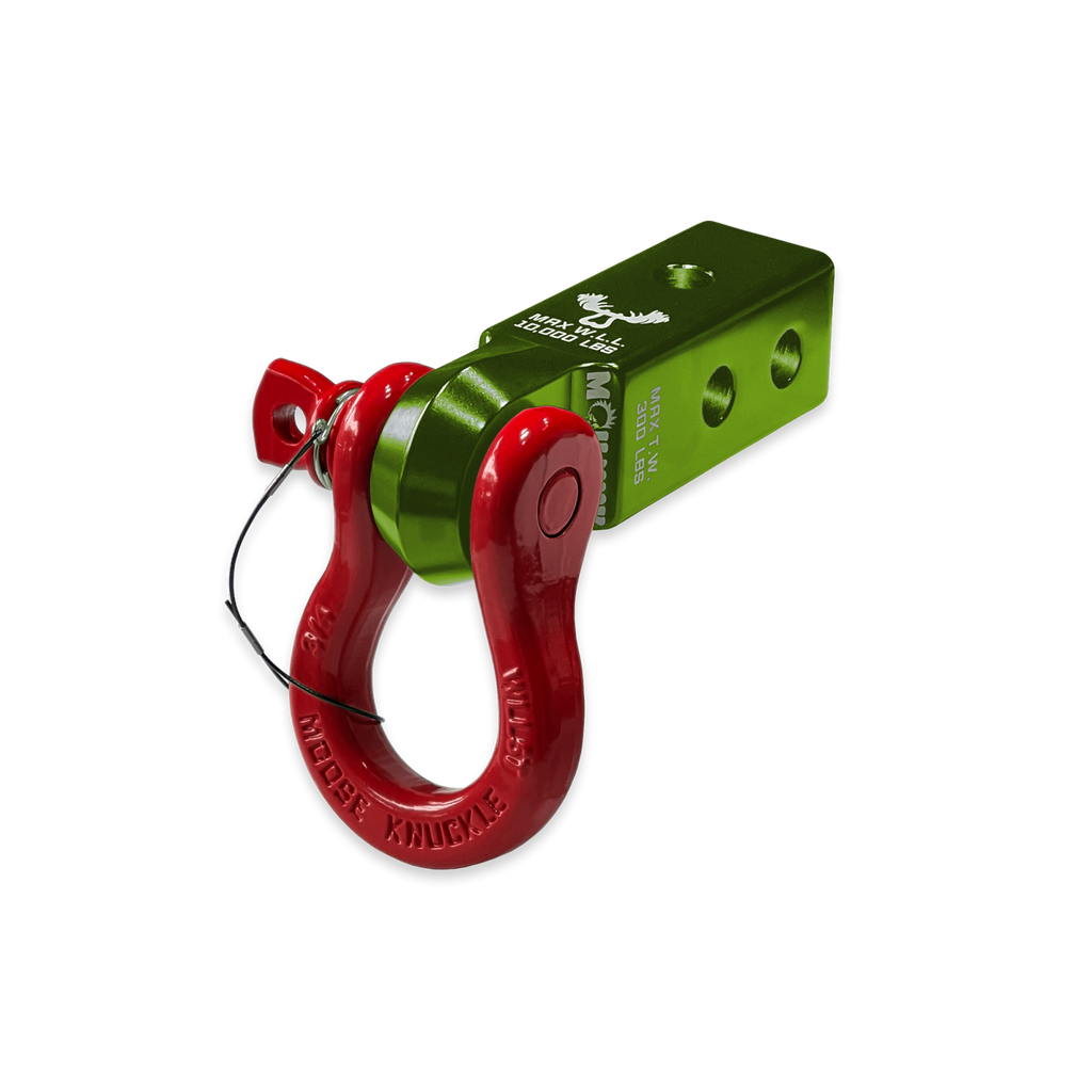 B'oh 3/4 Spin Pin Shackle and Mohawk 2.0 Receiver Combo Bean Green / Flame Red Moose Knuckle Offroad
