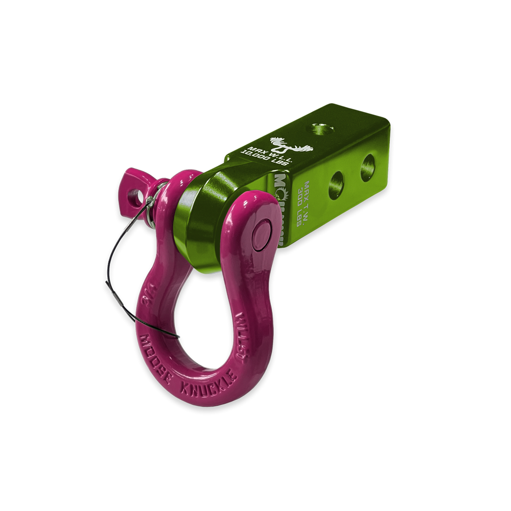 B'oh 3/4 Spin Pin Shackle and Mohawk 2.0 Receiver Combo Bean Green / Pogo Pink Moose Knuckle Offroad