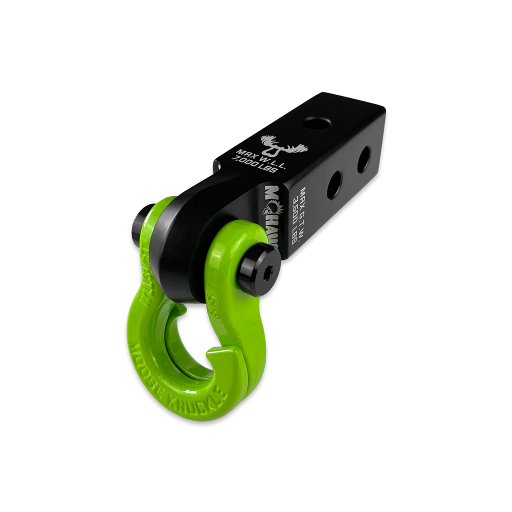Jowl 5/8 Split Shackle and Mohawk 2.0 x 5/8 Receiver Combo Black Lung / Sublime Green Moose Knuckle Offroad