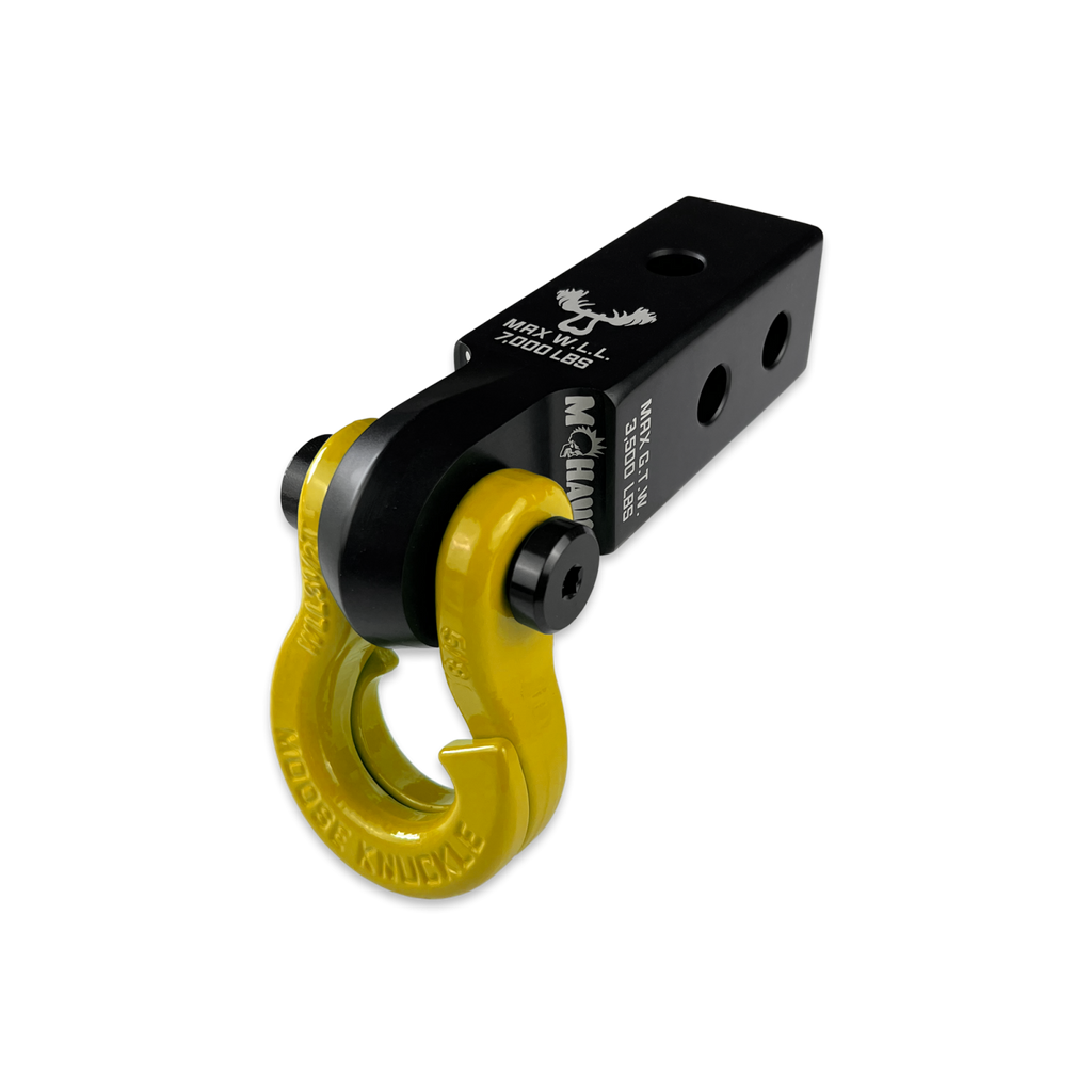 Jowl 5/8 Split Shackle and Mohawk 2.0 x 5/8 Receiver Combo Black Lung / Detonator Yellow Moose Knuckle Offroad