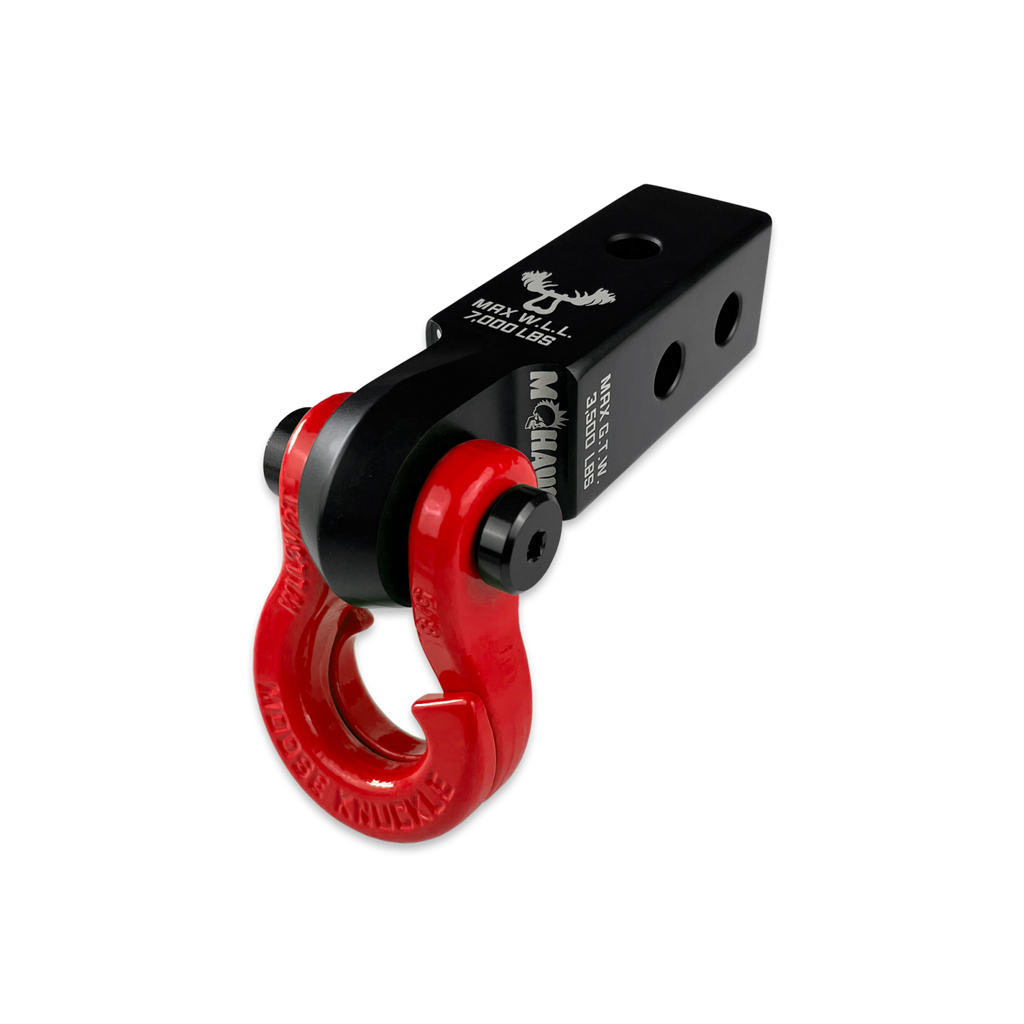 Jowl 5/8 Split Shackle and Mohawk 2.0 x 5/8 Receiver Combo Black Lung / Flame Red Moose Knuckle Offroad