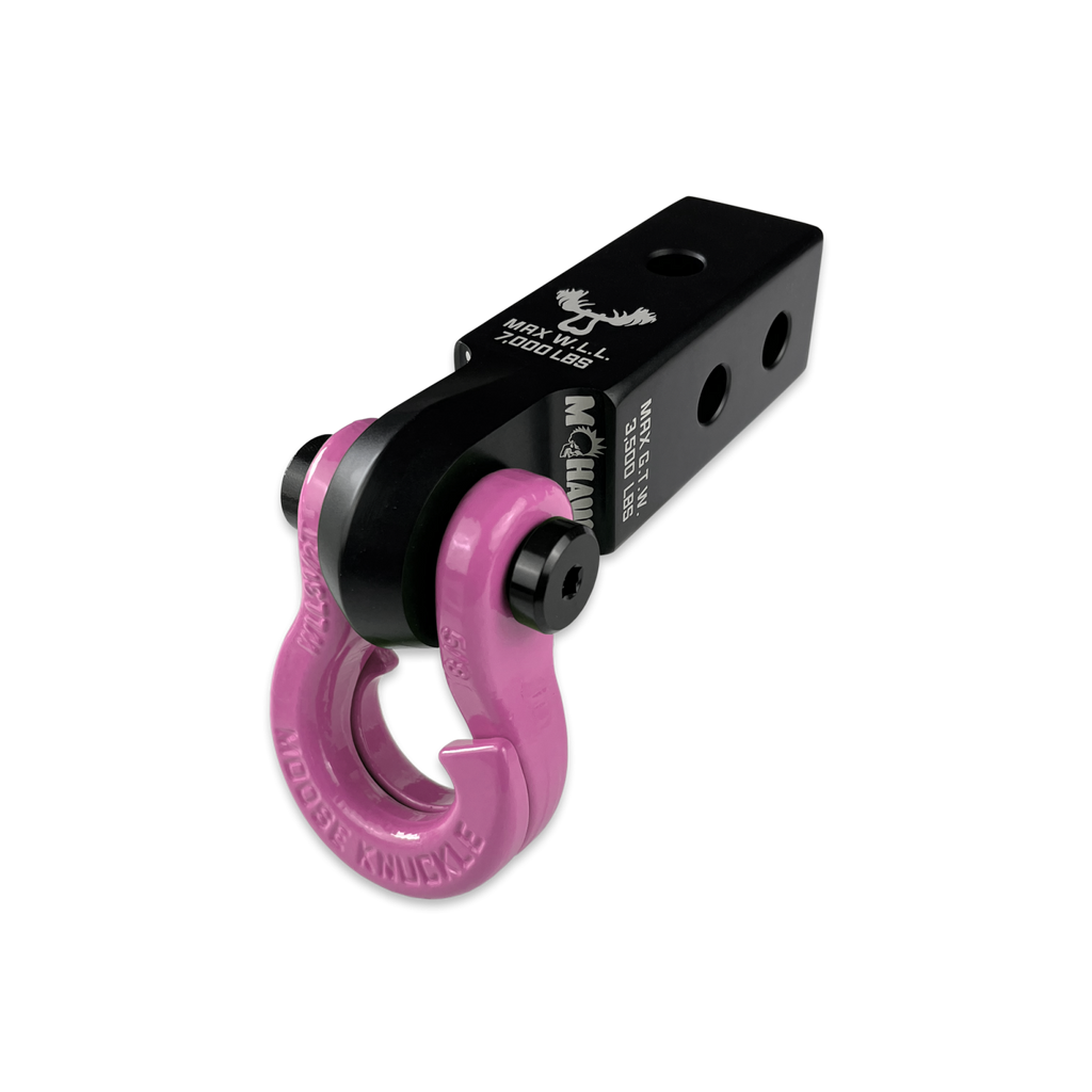 Jowl 5/8 Split Shackle and Mohawk 2.0 x 5/8 Receiver Combo Black Lung / Pretty Pink Moose Knuckle Offroad