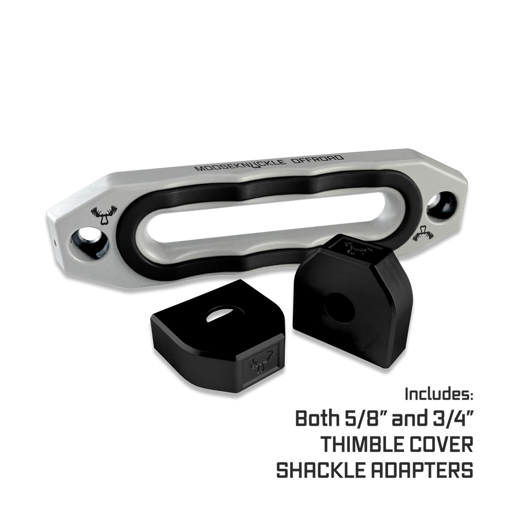 Jawse Winch Fairlead Atomic Silver / Black Hole Moose Knuckle Offroad