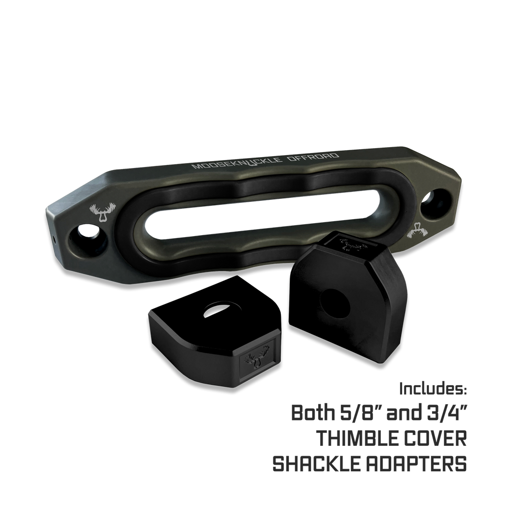 Jawse Winch Fairlead Gray Skull / Black Hole Moose Knuckle Offroad