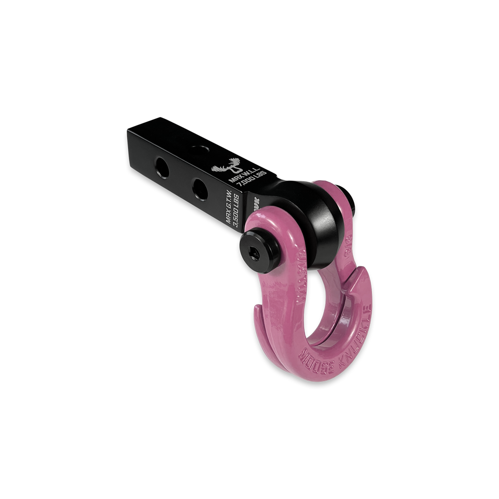 Jowl 5/8 Split Shackle and Mohawk 1.25 Receiver Combo Black Lung / Pretty Pink Moose Knuckle Offroad