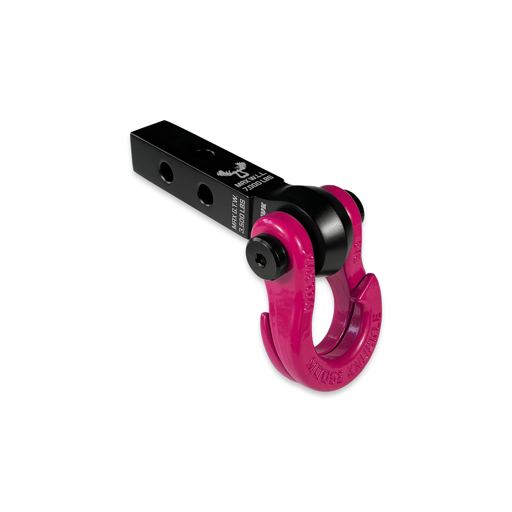 Jowl 5/8 Split Shackle and Mohawk 1.25 Receiver Combo Black Lung / Pogo Pink Moose Knuckle Offroad