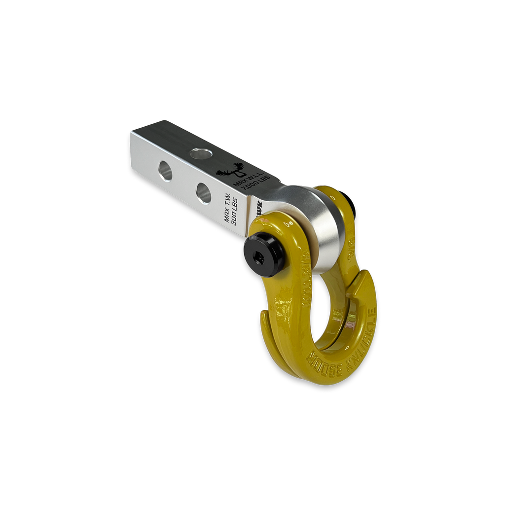 Jowl 5/8 Split Shackle and Mohawk 1.25 Receiver Combo Atomic Silver / Detonator Yellow Moose Knuckle Offroad