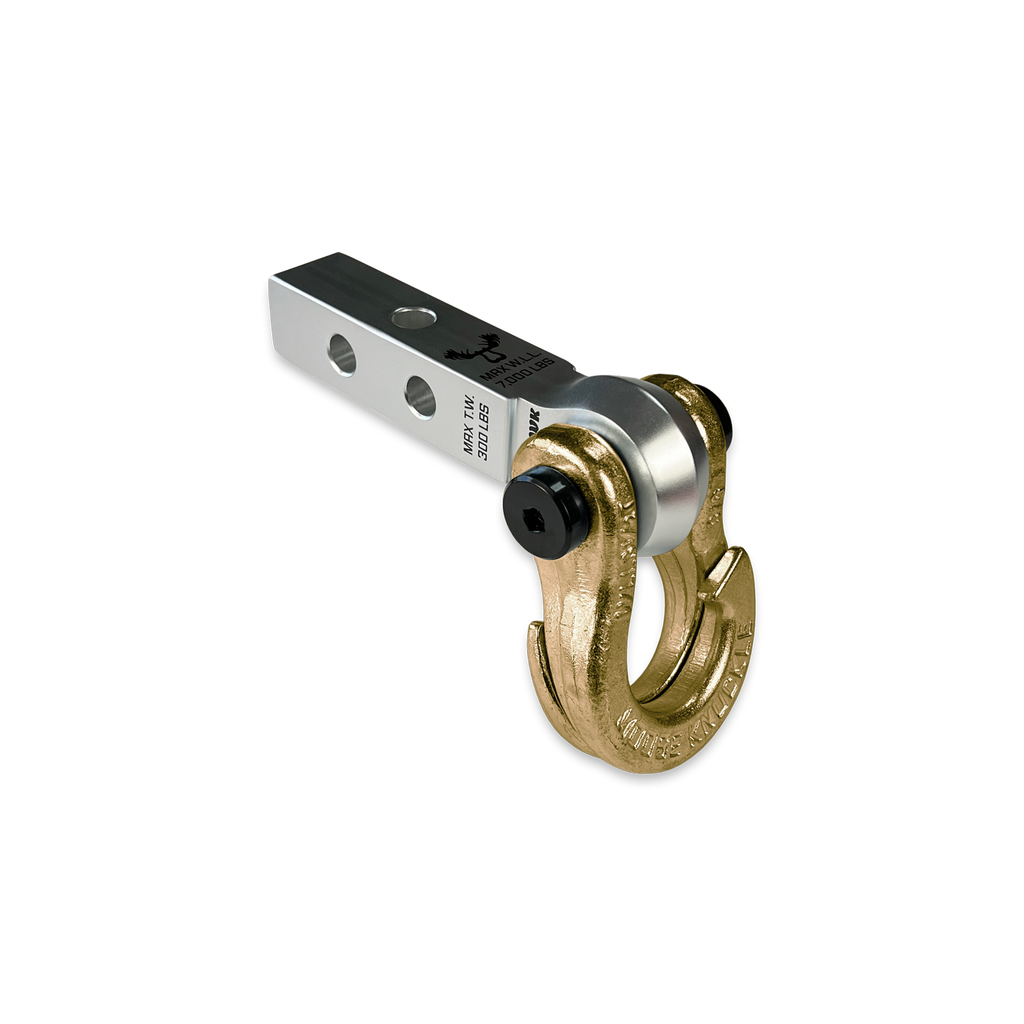 Jowl 5/8 Split Shackle and Mohawk 1.25 Receiver Combo Atomic Silver / Brass Knuckle Moose Knuckle Offroad