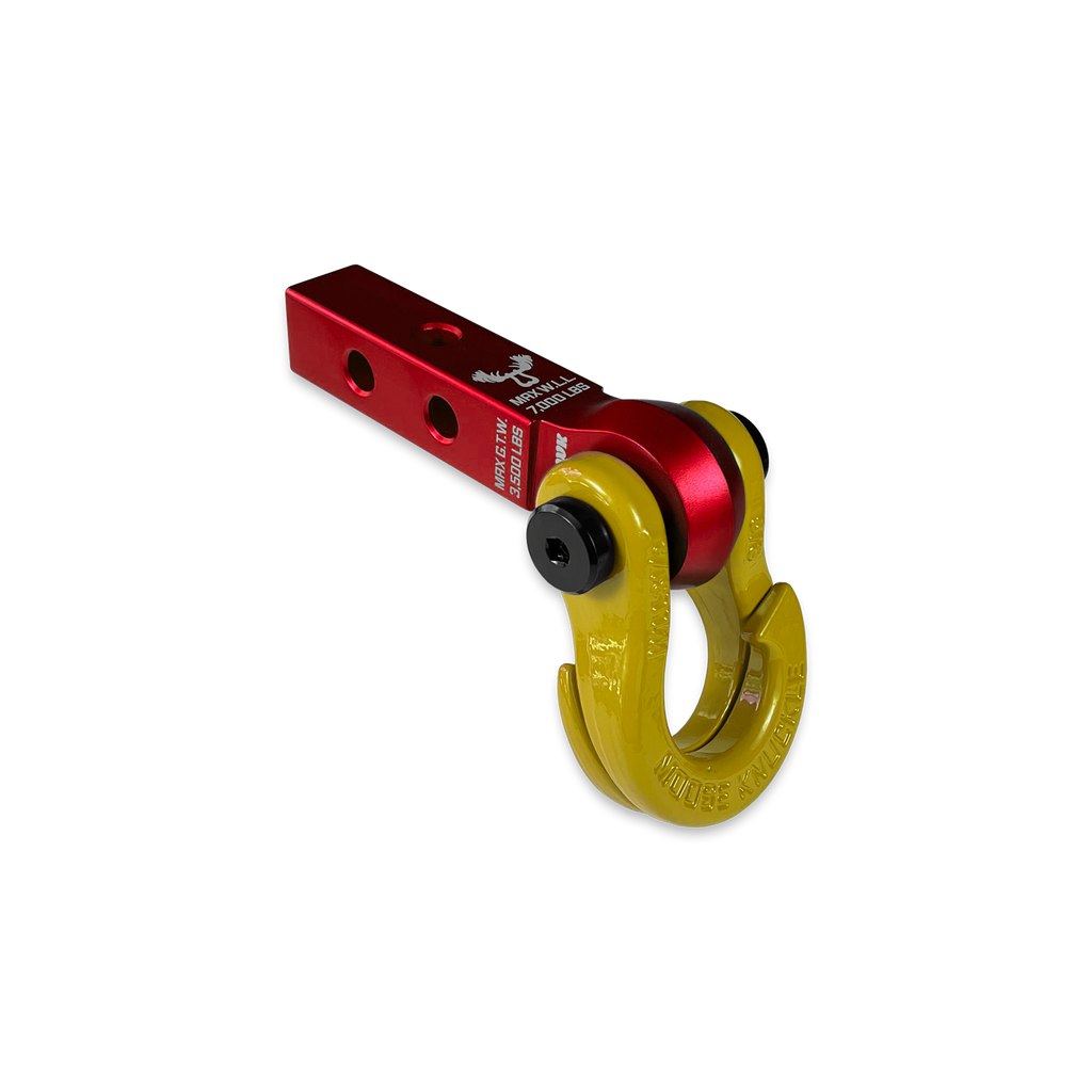 Jowl 5/8 Split Shackle and Mohawk 1.25 Receiver Combo Red Rum / Detonator Yellow Moose Knuckle Offroad
