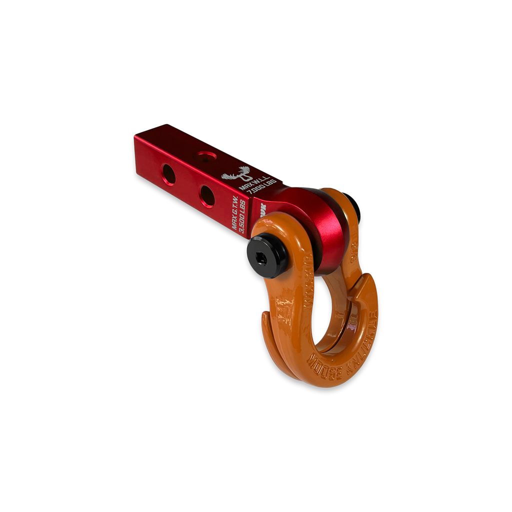 Jowl 5/8 Split Shackle and Mohawk 1.25 Receiver Combo Red Rum / Obscene Orange Moose Knuckle Offroad
