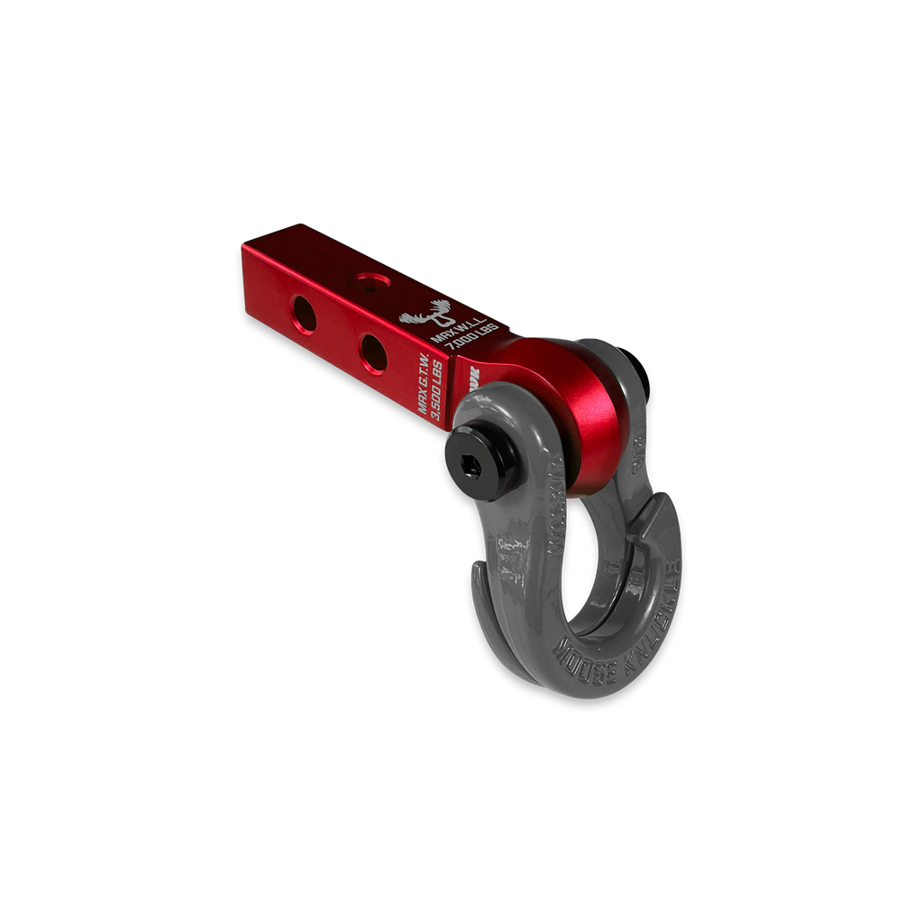 Jowl 5/8 Split Shackle and Mohawk 1.25 Receiver Combo Red Rum / Gun Gray Moose Knuckle Offroad