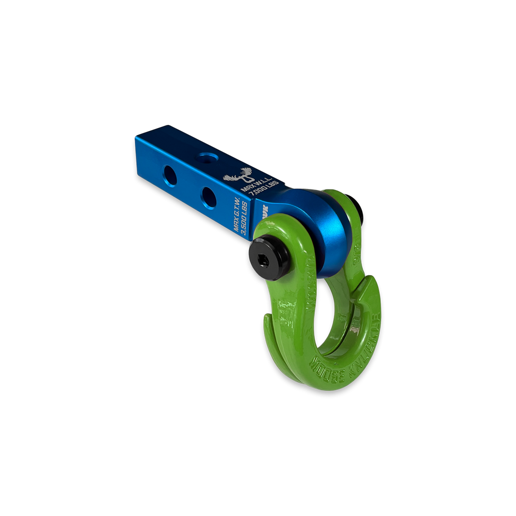 Jowl 5/8 Split Shackle and Mohawk 1.25 Receiver Combo Blue Pill / Sublime Green Moose Knuckle Offroad