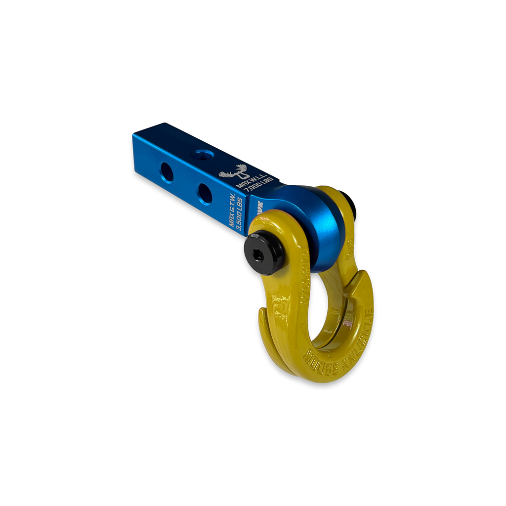 Jowl 5/8 Split Shackle and Mohawk 1.25 Receiver Combo Blue Pill / Detonator Yellow Moose Knuckle Offroad