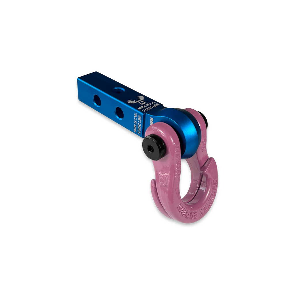Jowl 5/8 Split Shackle and Mohawk 1.25 Receiver Combo Blue Pill / Pretty Pink Moose Knuckle Offroad