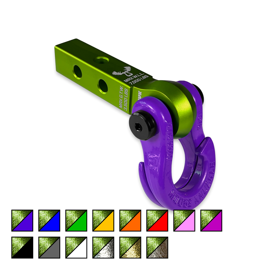 Jowl 5/8 Split Shackle and Mohawk 1.25 Receiver Combo Bean Green / Grape Escape Moose Knuckle Offroad