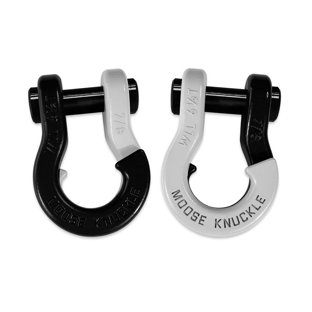 Jowl Recovery Split Shackle 7/8 Black Hole and Pure White Combo Moose Knuckle Offroad