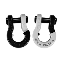 Load image into Gallery viewer, Jowl Recovery Split Shackle 7/8 Black Hole and Pure White Combo Moose Knuckle Offroad