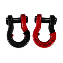 Load image into Gallery viewer, Jowl Recovery Split Shackle 7/8 Black Hole and Flame Red Combo Moose Knuckle Offroad