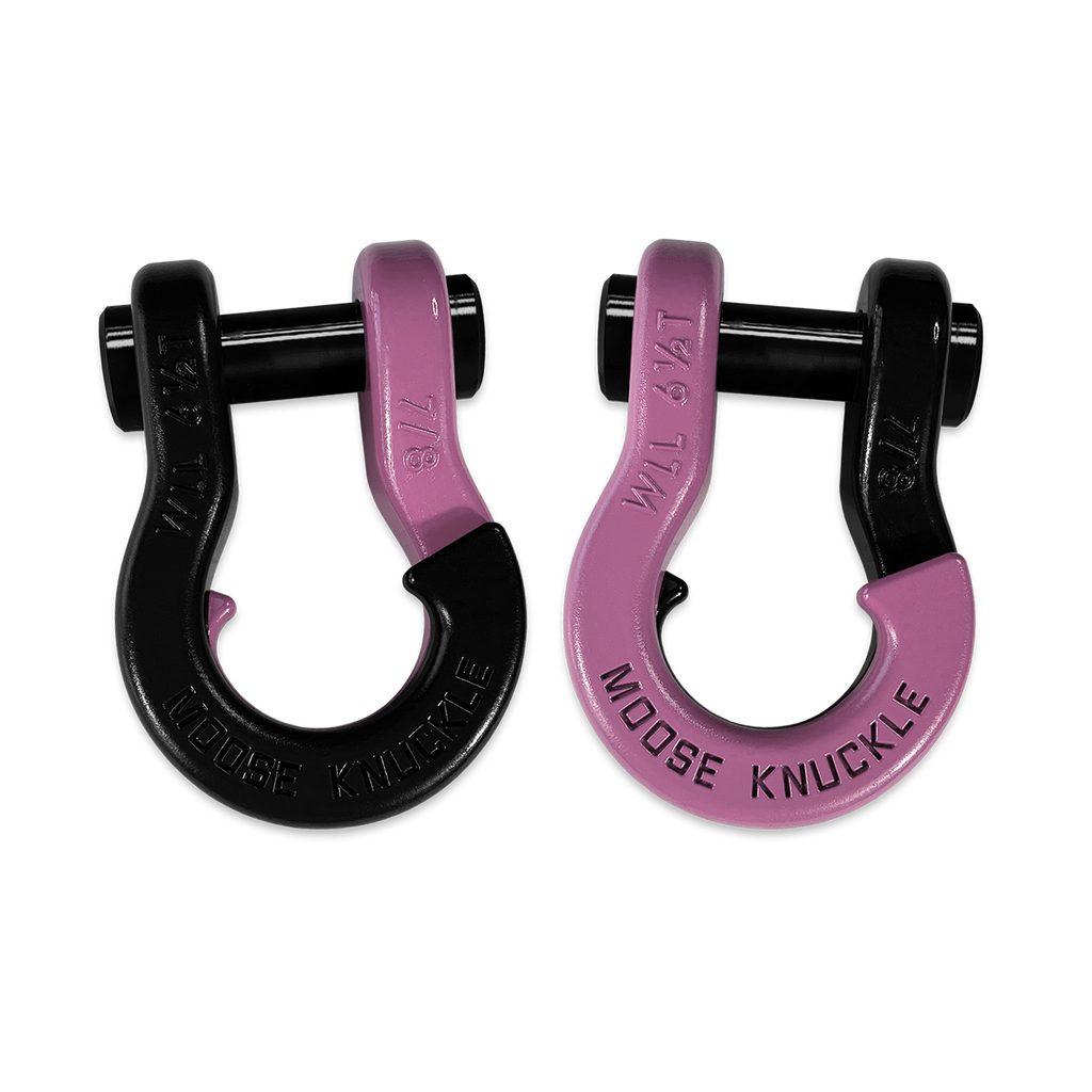 Jowl Recovery Split Shackle 7/8 Black Hole and Pretty Pink Combo Moose Knuckle Offroad