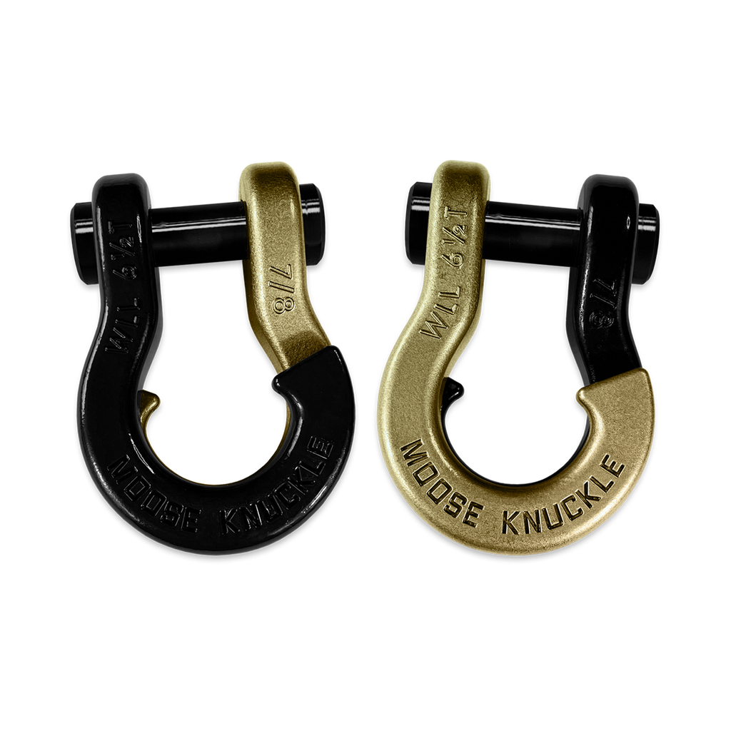 Jowl Recovery Split Shackle 7/8 Black Hole and Brass Knuckle Combo Moose Knuckle Offroad
