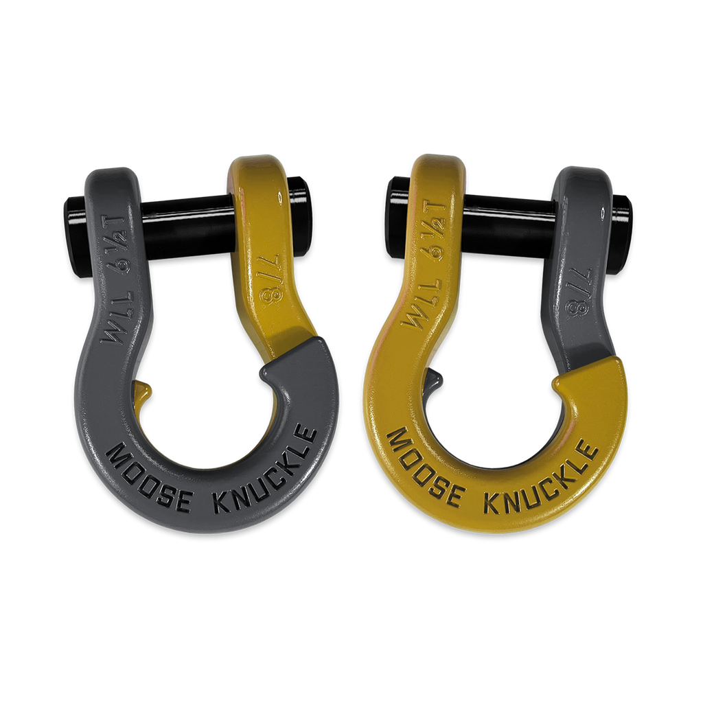 Jowl Recovery Split Shackle 7/8 Gun Gray and Detonator Yellow Combo Moose Knuckle Offroad