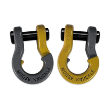 Load image into Gallery viewer, Jowl Recovery Split Shackle 7/8 Gun Gray and Detonator Yellow Combo Moose Knuckle Offroad