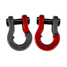 Load image into Gallery viewer, Jowl Recovery Split Shackle 7/8 Gun Gray and Flame Red Combo Moose Knuckle Offroad