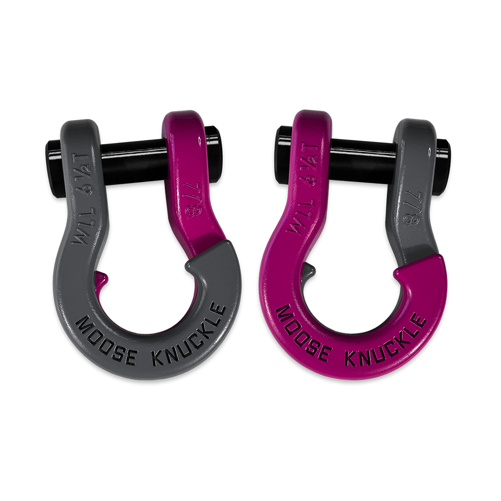 Jowl Recovery Split Shackle 7/8 Gun Gray and Pogo Pink Combo Moose Knuckle Offroad