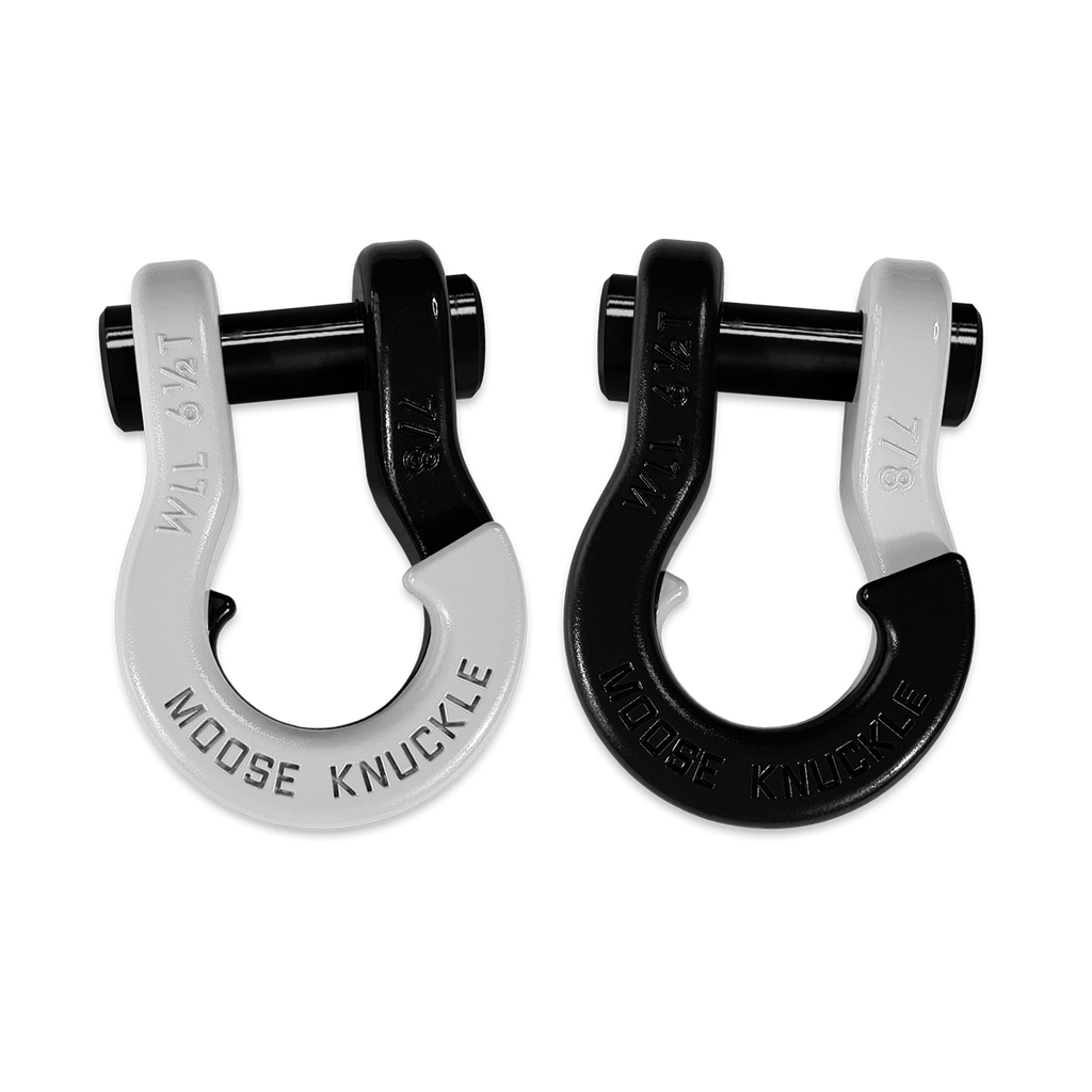 Jowl Recovery Split Shackle 7/8 Pure White and Black Hole Combo Moose Knuckle Offroad
