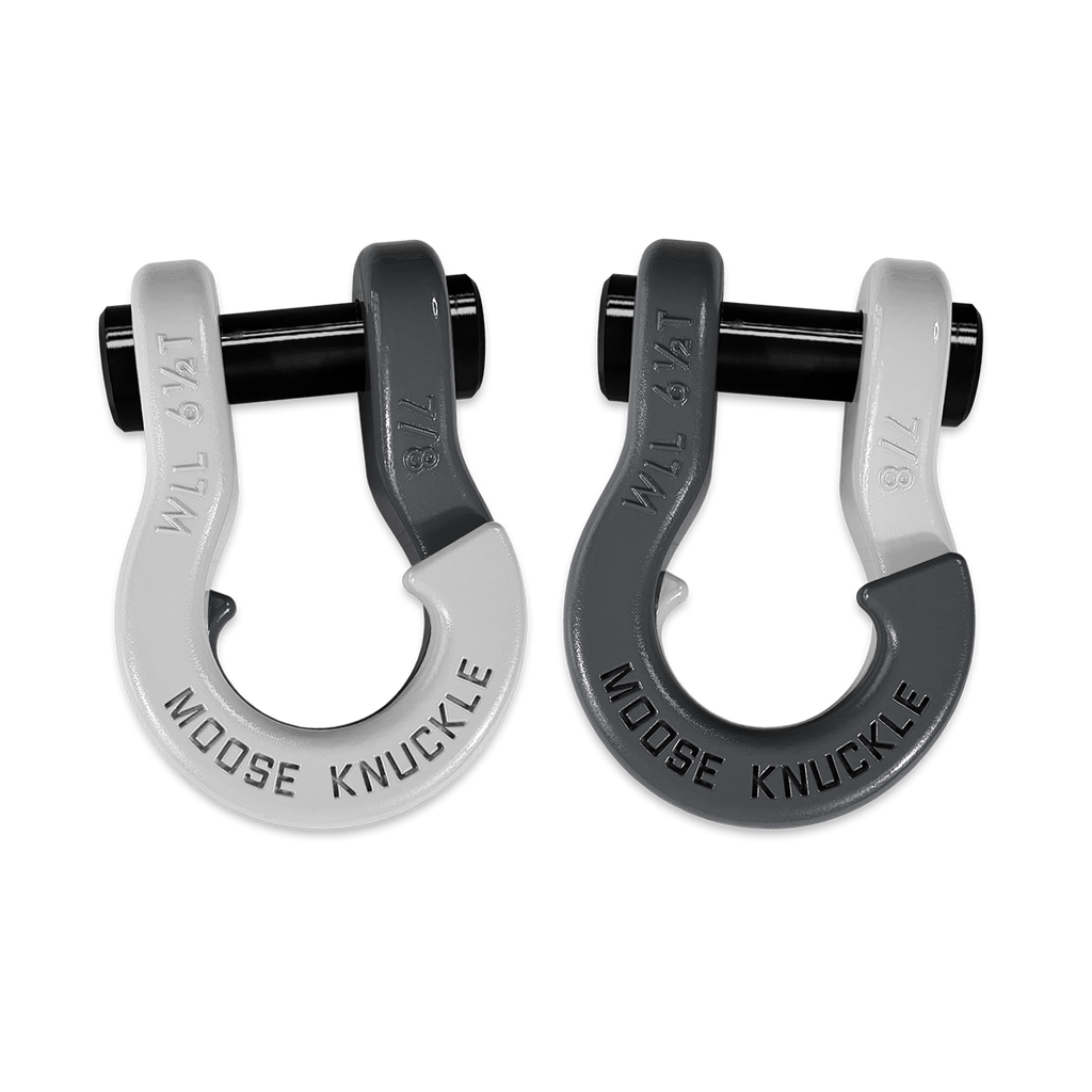 Jowl Recovery Split Shackle 7/8 Pure White and Gun Gray Combo Moose Knuckle Offroad