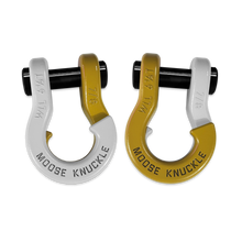 Load image into Gallery viewer, Jowl Recovery Split Shackle 7/8 Pure White and Detonator Yellow Combo Moose Knuckle Offroad