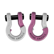 Load image into Gallery viewer, Jowl Recovery Split Shackle 7/8 Pure White and Pretty Pink Combo Moose Knuckle Offroad