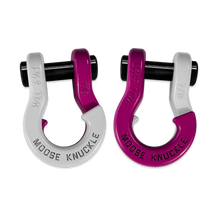 Load image into Gallery viewer, Jowl Recovery Split Shackle 7/8 Pure White and Pogo Pink Combo Moose Knuckle Offroad