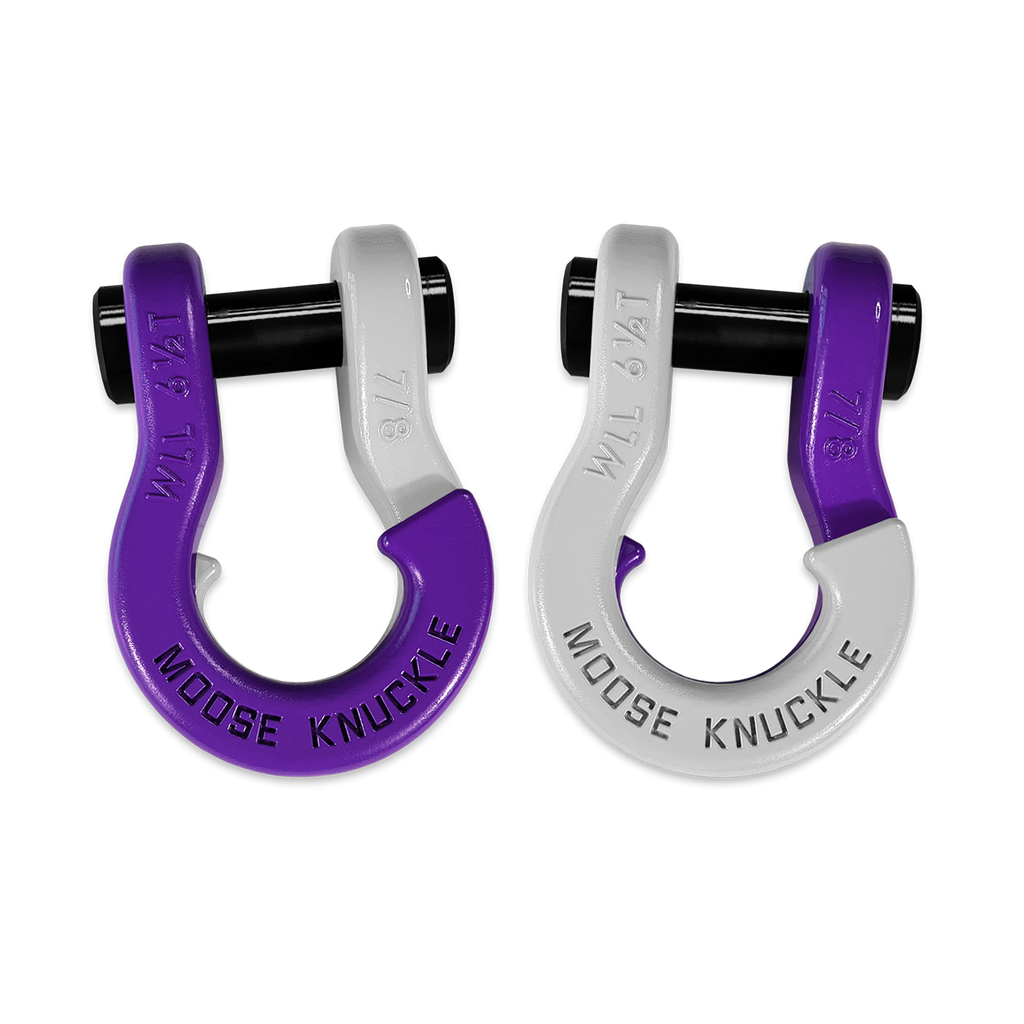 Jowl Recovery Split Shackle 7/8 Grape Escape and Pure White Combo Moose Knuckle Offroad