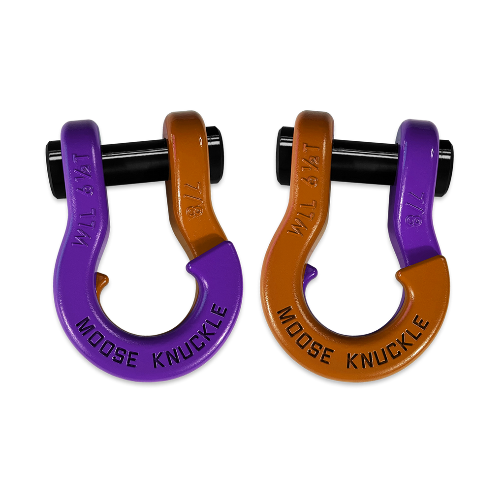 Jowl Recovery Split Shackle 7/8 Grape Escape and Obscene Orange Combo Moose Knuckle Offroad