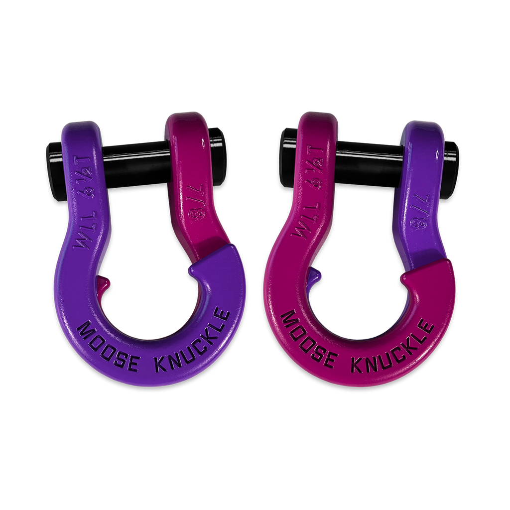 Jowl Recovery Split Shackle 7/8 Grape Escape and Pogo Pink Combo Moose Knuckle Offroad