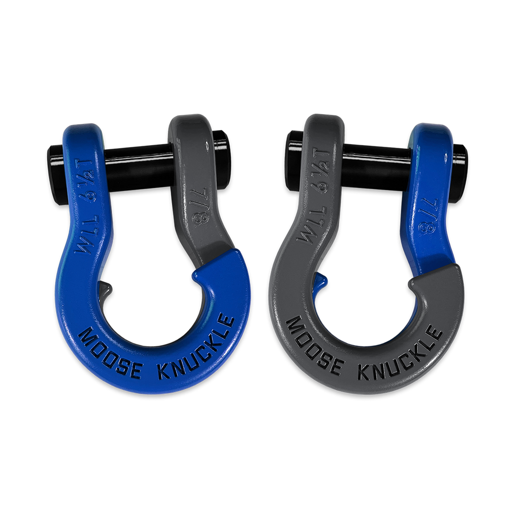 Jowl Recovery Split Shackle 7/8 Blue Balls and Gun Gray Combo Moose Knuckle Offroad
