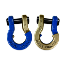Load image into Gallery viewer, Jowl Recovery Split Shackle 7/8 Blue Balls and Brass Knuckle Combo Moose Knuckle Offroad