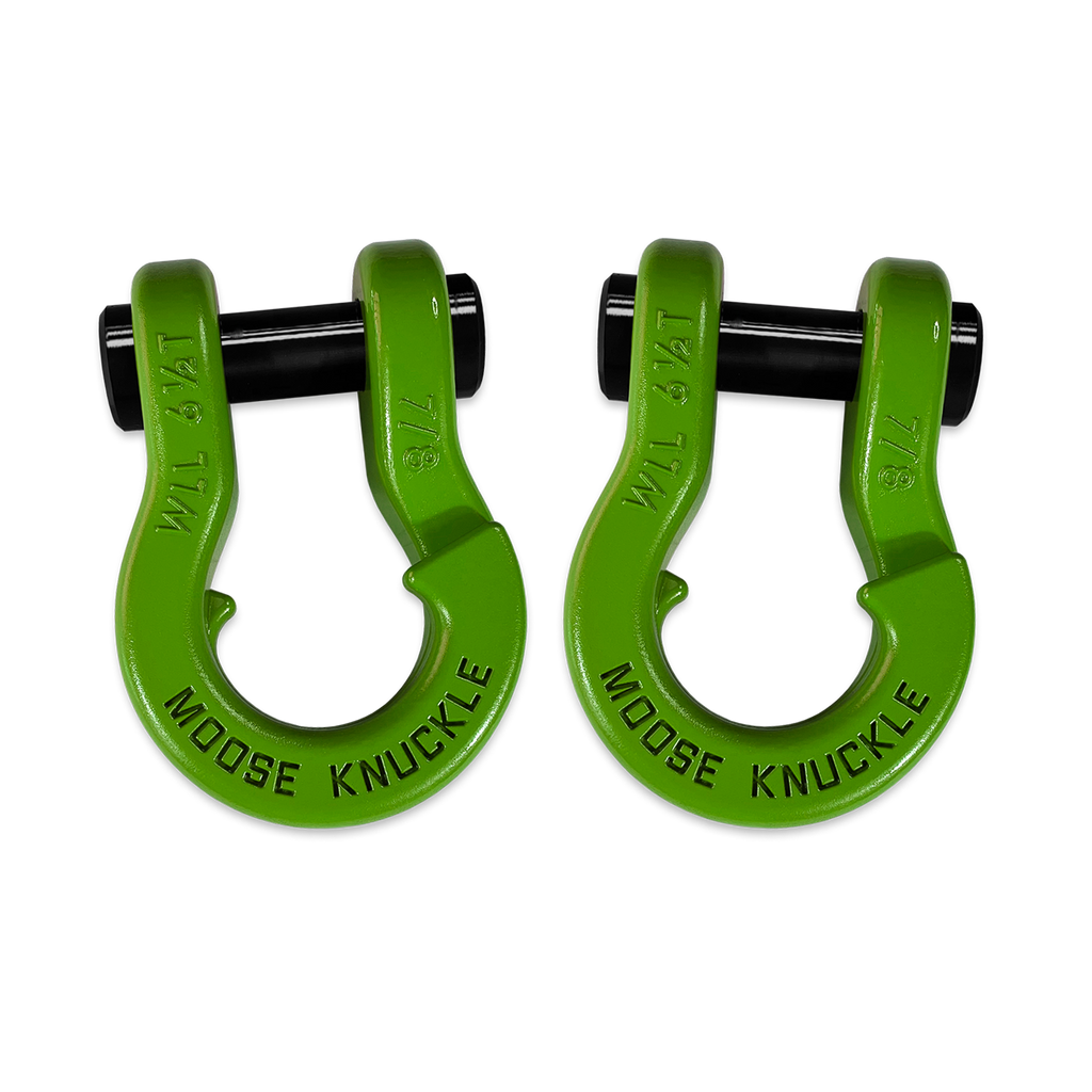 Jowl Recovery Split Shackle 7/8 Sublime Green and Sublime Green Combo Moose Knuckle Offroad