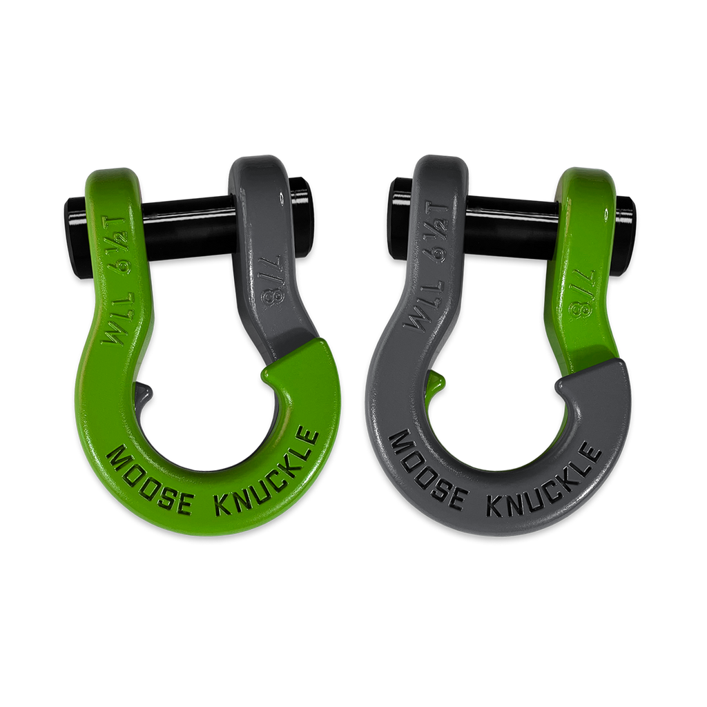 Jowl Recovery Split Shackle 7/8 Sublime Green and Gun Gray Combo Moose Knuckle Offroad