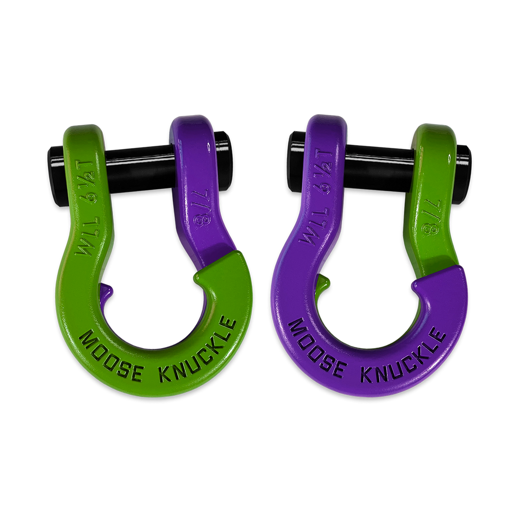 Jowl Recovery Split Shackle 7/8 Sublime Green and Grape Escape Combo Moose Knuckle Offroad