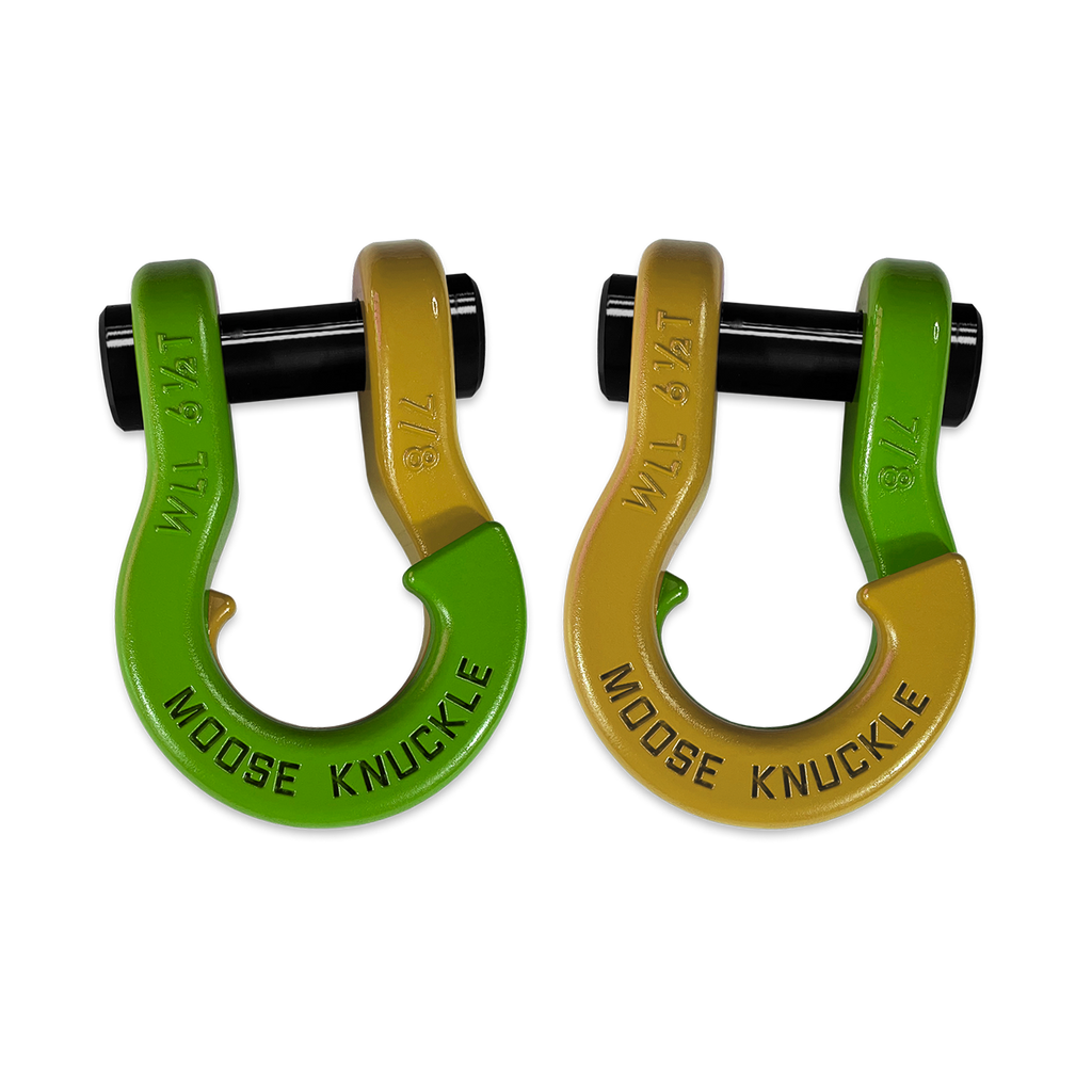 Jowl Recovery Split Shackle 7/8 Sublime Green and Detonator Yellow Combo Moose Knuckle Offroad