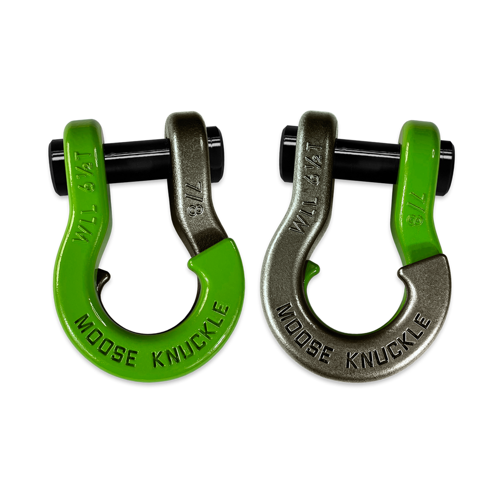 Jowl Recovery Split Shackle 7/8 Sublime Green and Raw Dog Combo Moose Knuckle Offroad