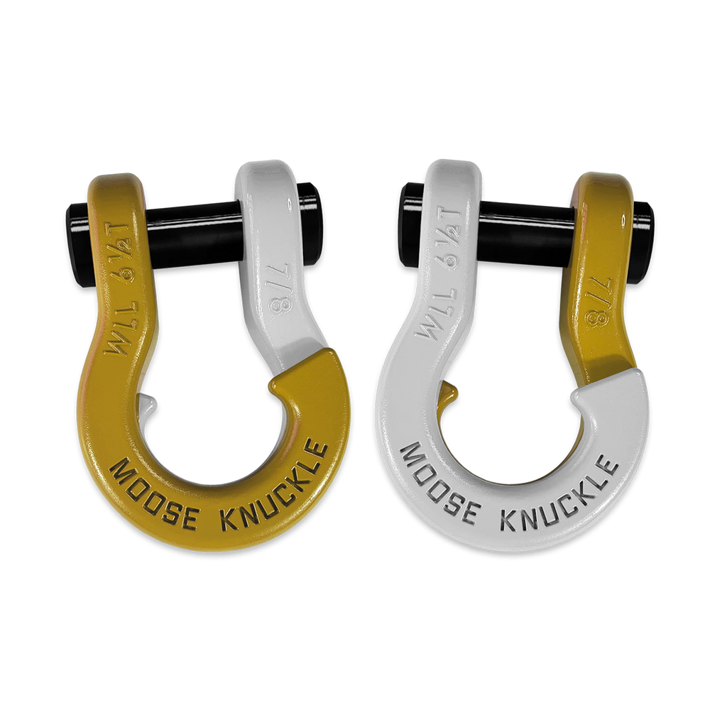 Jowl Recovery Split Shackle 7/8 Detonator Yellow and Pure White Combo Moose Knuckle Offroad