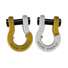 Load image into Gallery viewer, Jowl Recovery Split Shackle 7/8 Detonator Yellow and Pure White Combo Moose Knuckle Offroad