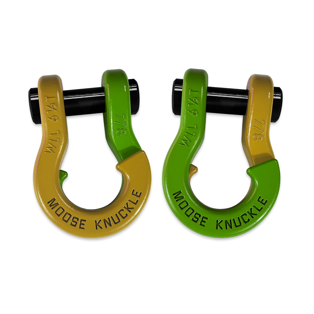 Jowl Recovery Split Shackle 7/8 Detonator Yellow and Sublime Green Combo Moose Knuckle Offroad