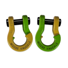 Load image into Gallery viewer, Jowl Recovery Split Shackle 7/8 Detonator Yellow and Sublime Green Combo Moose Knuckle Offroad