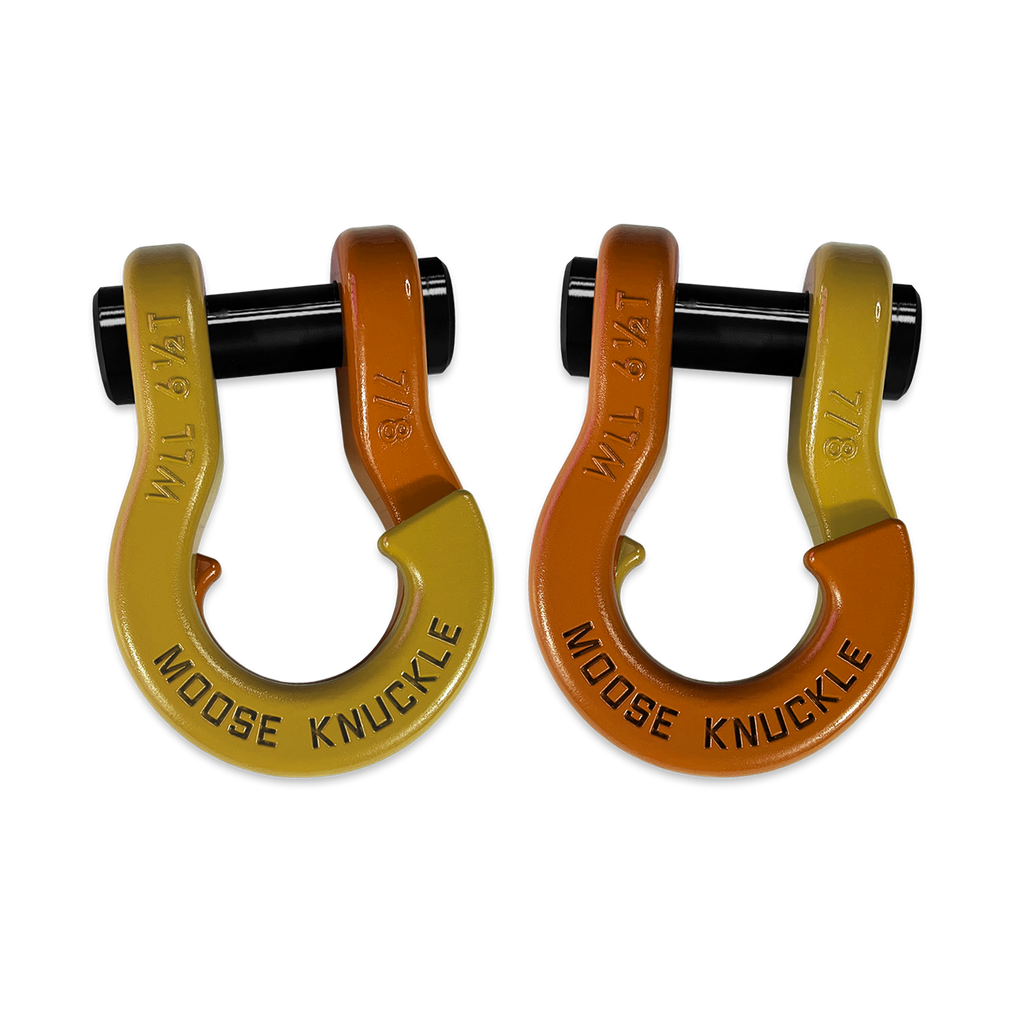 Jowl Recovery Split Shackle 7/8 Detonator Yellow and Obscene Orange Combo Moose Knuckle Offroad